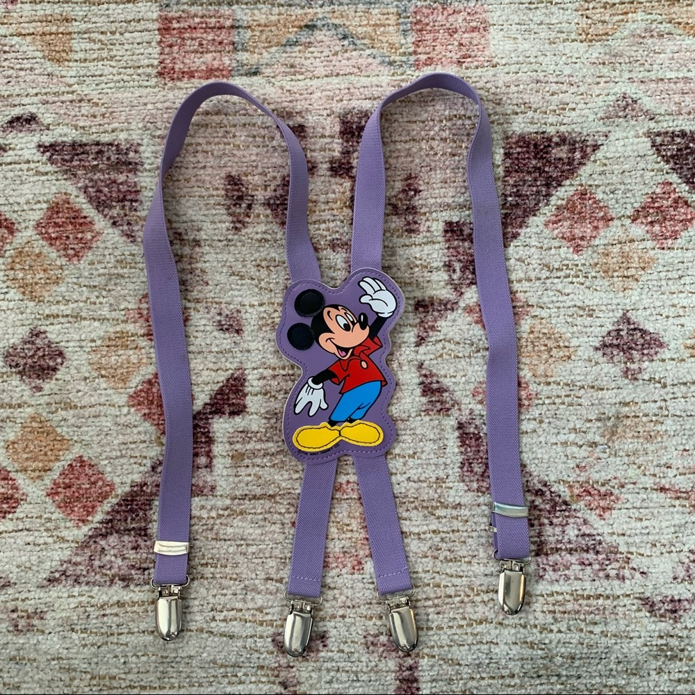 Vintage 70s/80s Disney Mickey Mouse Leather Suspenders